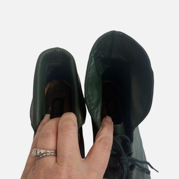 NWOB VTG 80s Prima Royale Leather Lace-Up Granny Booties 8.5M Victorian Gothic - Picture 8 of 9
